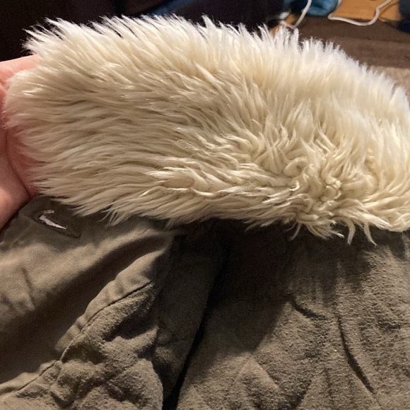 Roots rare blue label vintage green trucker coat with fake fur collar - Picture 4 of 6